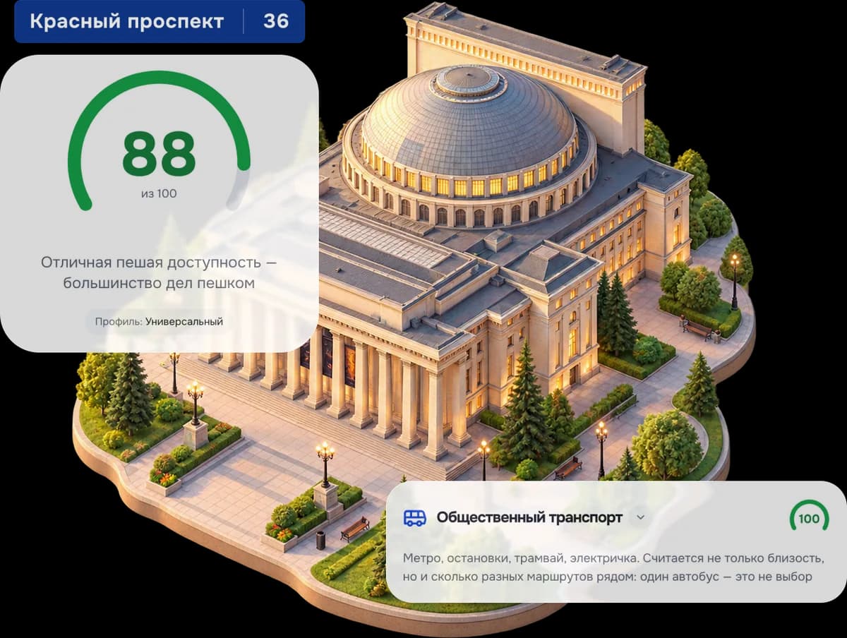 Узнаваемая изометрия Новосибирск: городская среда и архитектура